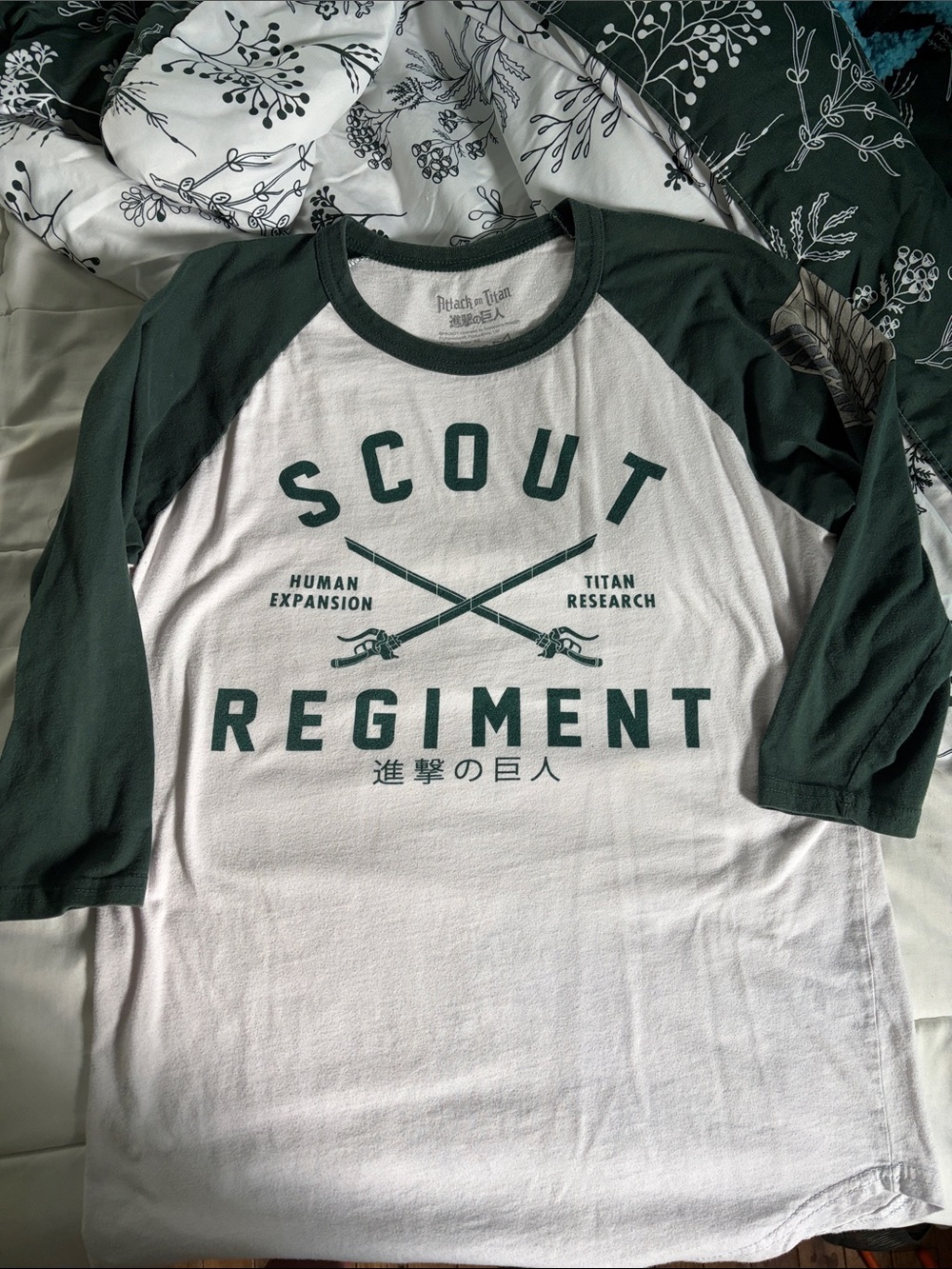 Attack on Titan Baseball 3/4 sleeve shirt
